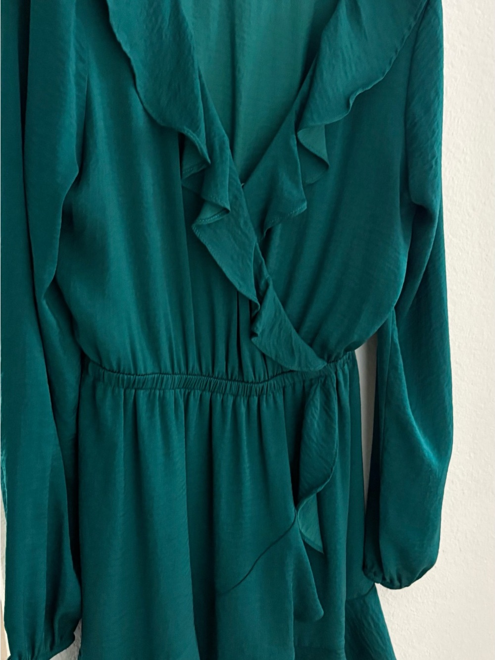 Express Teal Green Ruffled Mini Dress